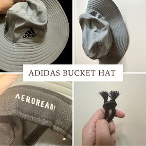 NWOT Adidas Light Gray Aeroready Bucket Hat